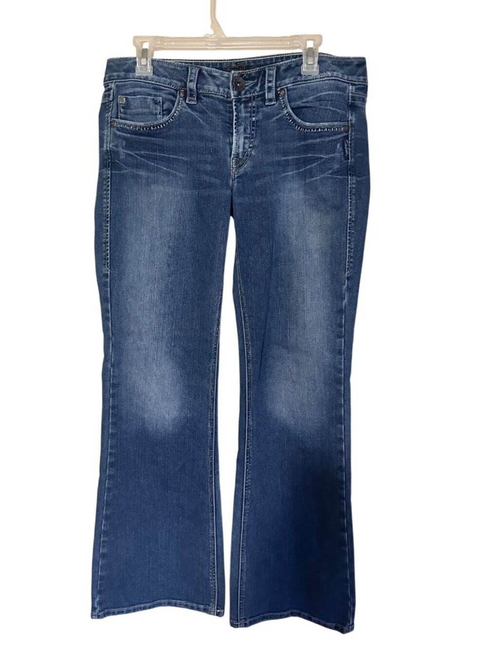 Silver Jeans Lola exposed stitching wide leg jeans size 33/31